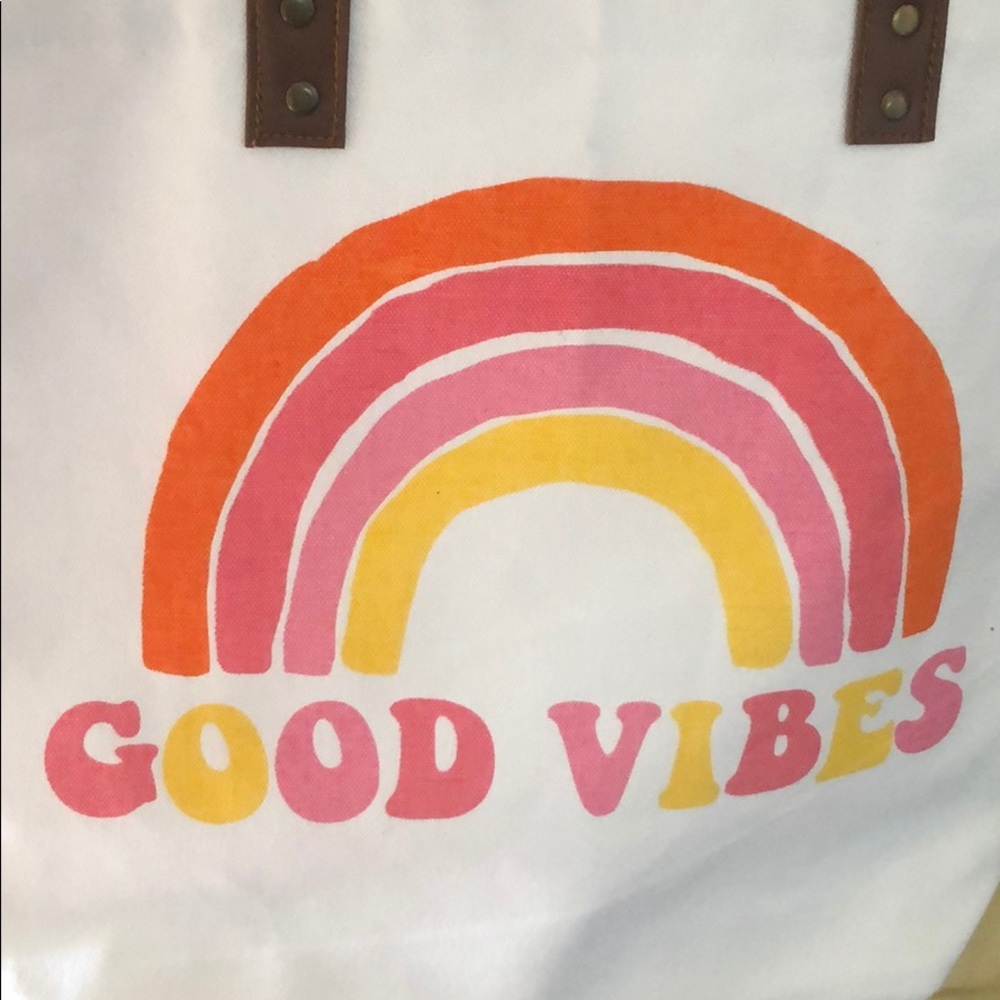 🌈🌈GOOD VIBES canvas tote🌈🌈